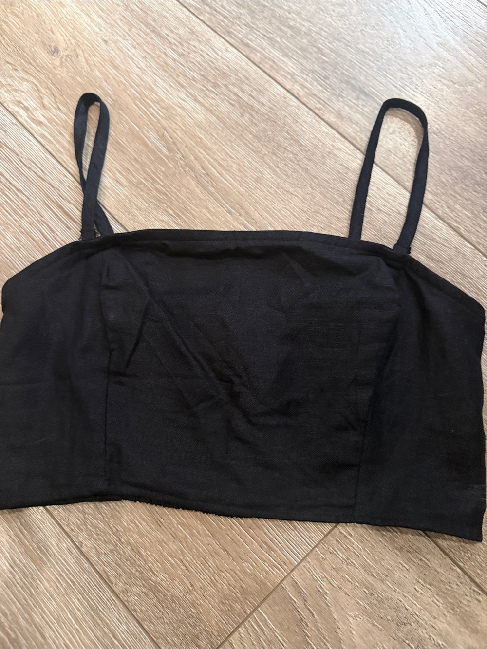 GAP Black Spaghetti Strap Crop Top